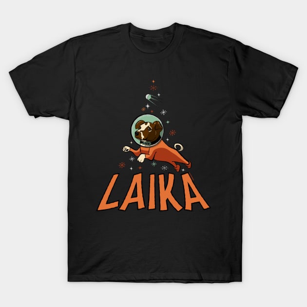 Laika the first dog in space T-Shirt by VioletAndOberon